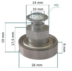 [DR1-M] ROLKA dachu NACZEPY łożysko wózka 26 mm